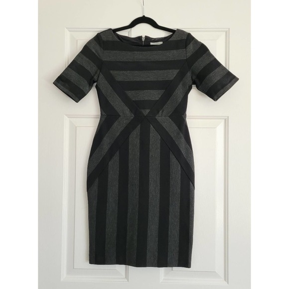 Black & Gray Geoplane Pencil Dress - Picture 2 of 5